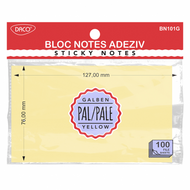 BLOC NOTES ADEZIV 127X76 GALBEN PAL DACO BN101G