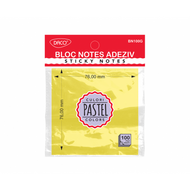 BLOC NOTES ADEZIV 76X76 GALBEN PASTEL DACO BN100G