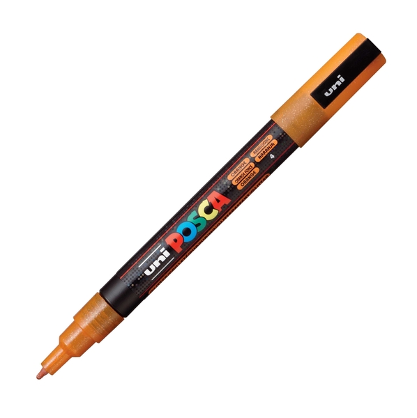 Marker cu sclipici orange UNI PC-3M L Posca 0,9-1,3 mm