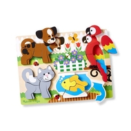 Puzzle din lemn cu piese mari Prietenii mei - Melissa & Doug